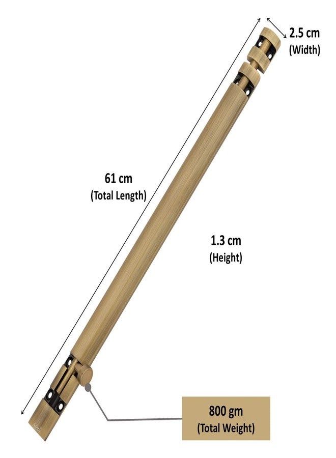 Atom 2 Pack, 24 inch Aluminium Tower Bolt | Brass Antique Finish | Home and Offices Doors and Windows Tower Bolt, TB002 - Image 3